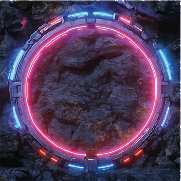 Vektorisiert aus derm Package: rpg, fantasy, game, board, symmetrisch, neon, nerd, au&szlig;erirdisch, ufo, trek, wars, Allianz, portal, planet, galaxy, 