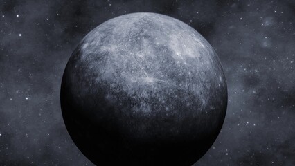 3d Mars planet zoom out view galaxy star background