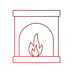 Fireplace  gradient outline icon with white background vector stock illustration