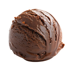 chocolate ice cream ball on transparent background