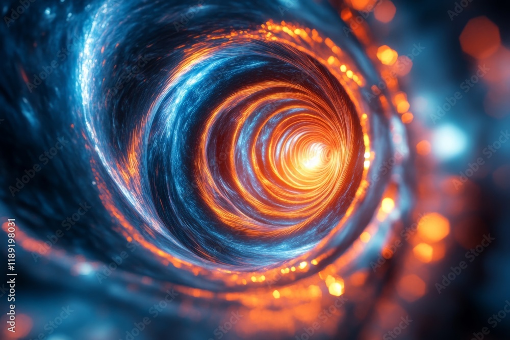 Aufkleber wormhole vortex swirling through space and time, creating a mesmerizing spectacle of cosmic energy