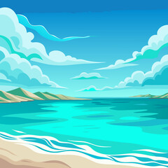 illustration of a beach