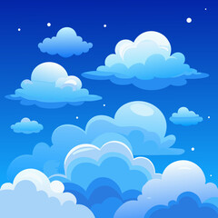 A serene blue sky with soft, scattered clouds floating peacefully 