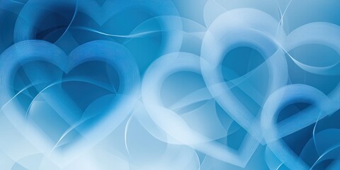 A dreamy design with overlapping heart outlines in various shades of blue.