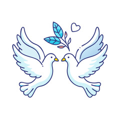 doves symbolizing peace vector icon, doves symbolizing peace vector illustration - simple illustration of doves symbolizing peace, perfect for logos,and doves symbolizing peace -themed designs.