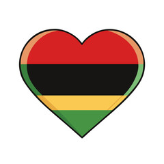 heart with pan african colors icon