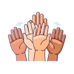 Obraz premium unity hands of diverse skin tones icon, unity hands of diverse skin tones vector