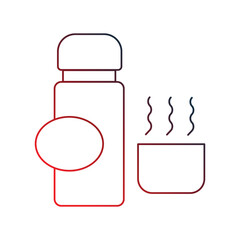 Hot Water Bottle gradient outline icon with white background vector stock illustration