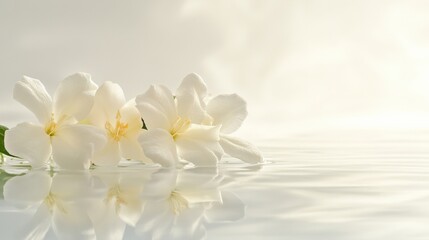 White flowers floating in water