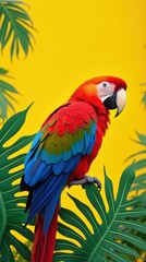 Fototapeta premium Vibrant Parrot in Lush Tropical Setting