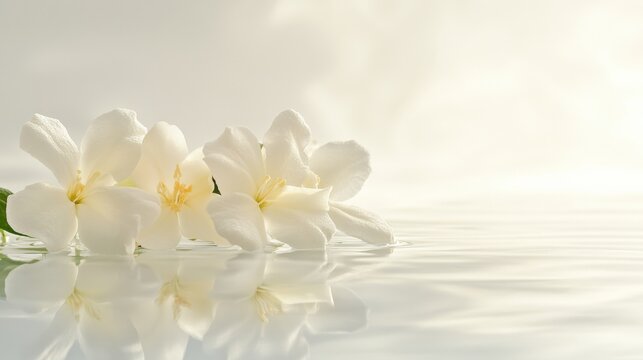 White flowers floating in water