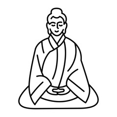 Zazen line icon.