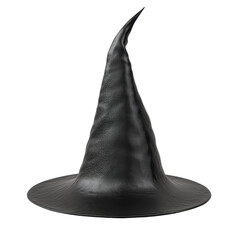 Fototapeta premium A Classic Black Witchs Hat 3D Render, Halloween Costume Accessory, Pointed Conical Shape, Mysterious and Enchanting Headwear