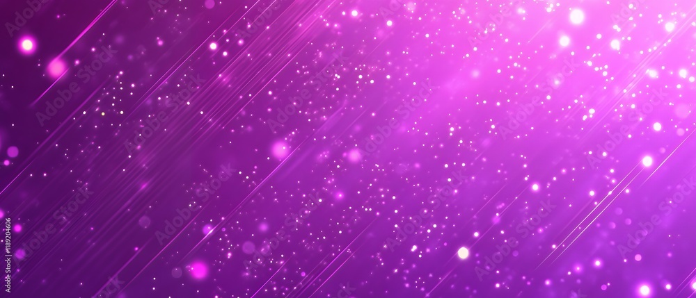 Poster abstract purple background with sparkling lights and diagonal lines