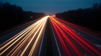 Night Traffic on Highway
