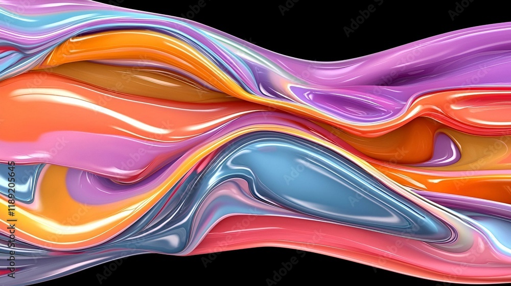 Poster vivid abstract ai data visualization, swirling colors and shapes convey the complexity and dynamism 