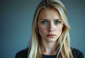 Portrait of a female with a melancholic expression