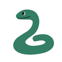 Hand drawn snake on white background, vector illustration.