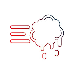 Snowball  gradient outline icon with white background vector stock illustration