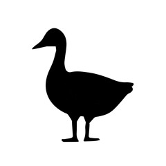 Vector illustration silhouette of swan, goose or duck, simple design for wallpaper, icon or background.