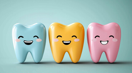 Playful pediatric dentistry logo featuring colorful smiling teeth suitable for children's dental care