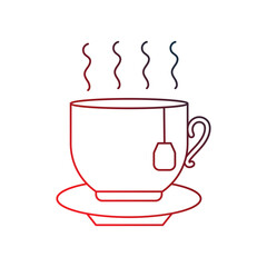 Tea gradient outline icon with white background vector stock illustration