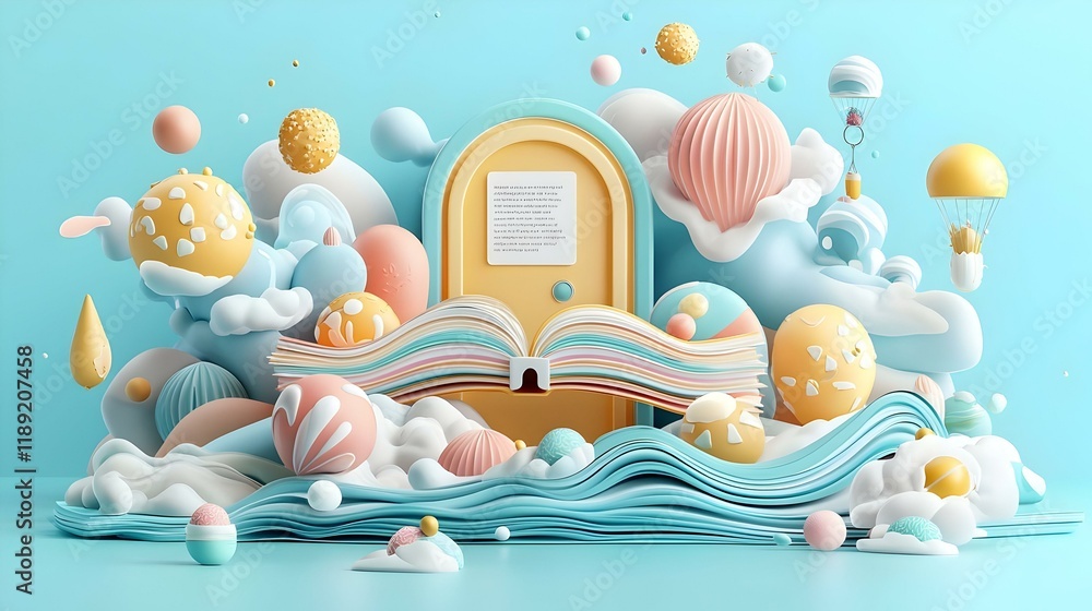 Aufkleber surreal landscape of digital tools unfolding, showcasing a dreamlike realm where virtual instruments