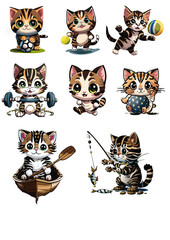 Fototapeta premium Sportive_Cats