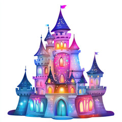 Obraz premium Whimsical Colorful Castle Illustration