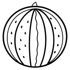 Elegant watermelon Line Illustration