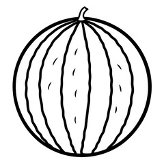 Elegant watermelon Line Illustration
