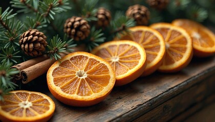 NatGeo Style Mantelpiece with Orange Slices and Cinnamon