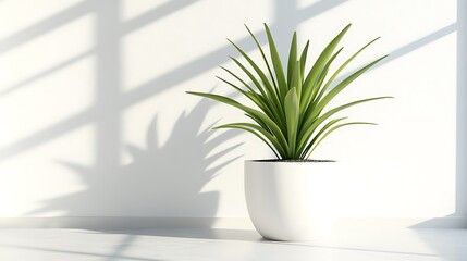 Green Plant in White Pot Near Window Sunlight