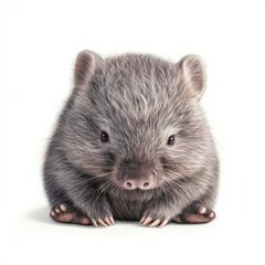Obraz premium a wombat sitting on a white background