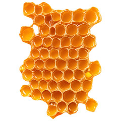 Golden Honeycombs Isolated on Transparent Background