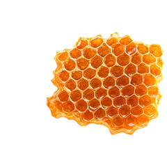 Golden Honeycombs Isolated on Transparent Background
