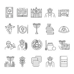 Judaism color icon. Judaism religion.