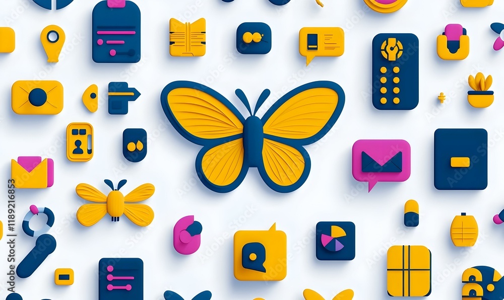 Aufkleber patterned infographic design, a vibrant composition showcasing various data elements and graphics, i
