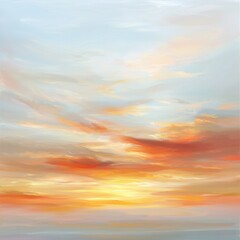 Obraz premium Crimson sunset over tranquil ocean view vibrant sky colors serene landscape nature