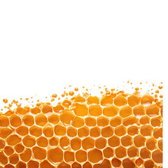Golden Honeycombs Isolated on Transparent Background