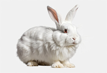 Obraz premium white rabbit on white background