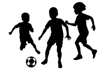 silhouettes of soccer players