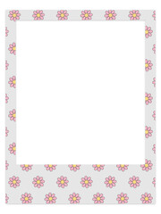polaroid photo frame with cute flower design