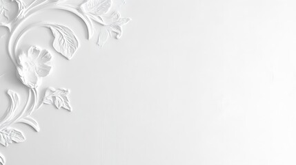 White Floral Plaster Design Background
