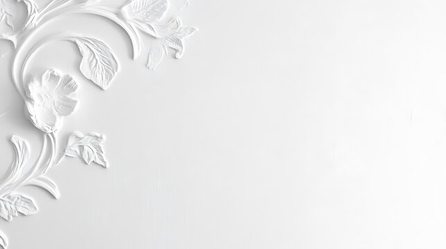 White Floral Plaster Design Background