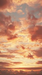 Obraz premium Crimson sunset sky ablaze with red tones over tranquil horizon nature serene evening atmosphere