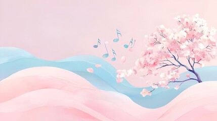 Pastel Serenity, a watercolor tree stands gracefully, its flowing branches blend soft hues, evoking a tranquil and serene atmosphere.