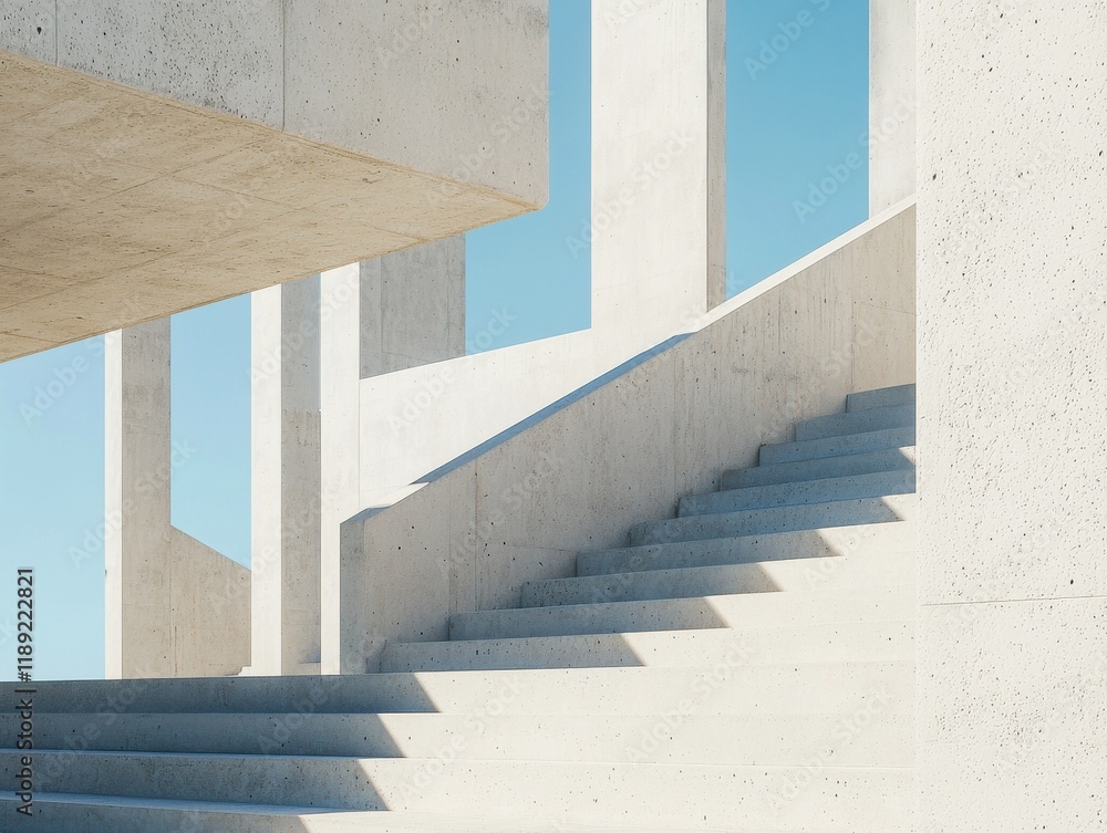 Poster modern architectural concrete structure with sleek design urban environment abstract minimalist view