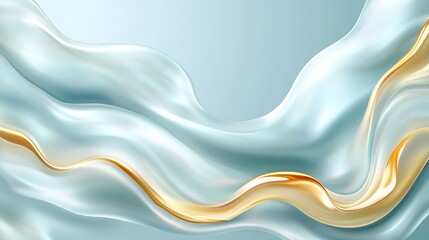 Fototapeta premium Abstract Blue and Gold Liquid Waves Flowing Design