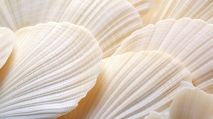 Seashell Texture Close-Up: Organic Beauty of Delicate Ridges and Natural Imperfections Revealing Formation Process